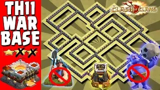 EPIC TH11 WAR BASE | ANTI 2 STAR | BOMB TOWERS +300 WALLS | ANTI BOWLER/MINER