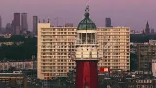 Lighthouse of Scheveningen in The Hague - Telephoto stock video