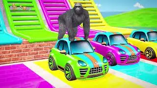 Long Slide Game With Cow Elephant Tiger -3d Animal Game - Funny 3d Animals#funny3danimals #animals3d