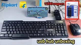 terabyte usb hub 3.0 ₹200 rupees unboxing keyboard and mouse connection. how to connect keyboardmous