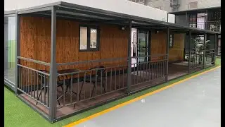 40FT with terrace, 2-bedroom, wood-grain color wall panels, luxurious decoration style