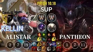 GEN Kellin Alistar vs Pantheon Sup - KR Patch 10.18
