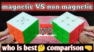 Non magnetic VS magnetic Rubik's Cube comparison😤 Who is best🤔 #cubing #trending 