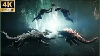 Godzilla & Kong Vs Skar King & Shimo Full Fight 4K - Godzilla x Kong The New Empire