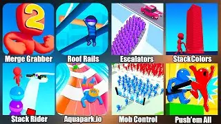 Merge Grabber,Roof Rails,Escalators,Stack Colors,Stack Rider,Aquapark io,Mob Control,Push'em All
