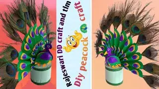 How to make a peacock 🦚 with paper / Diy paper peacock craft/ easy 3d peacock making / showpiece 