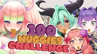 【100 Chicken Nugget Challenge】Who's gonna win between me, Azura, Mara and Mercy?! 🦑🛐【VAllure】