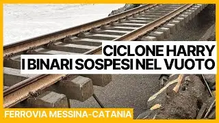 Ciclone Harry: i binari sospesi nel vuoto