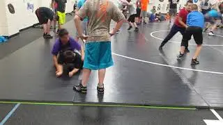 Wrestling practice with middle schoolers
