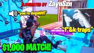 MONGRAAL *MAX RAGE* after LOSING $1000 vs ZAYNSZN in 1v1 WAGER! (Fortnite Chapter 2)