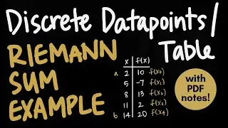 Riemann Sum Example with a Table (Discrete Datapoints)