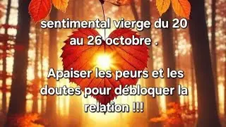 ♍️ sentimental vierge.  Apaiser les peurs et les doutes pour d&eacute;bloquer la relation !!!