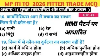 MP ITI TO FITTER TRADE NIMI PATTERN MCQ TEST-1 । FITTER TRADE MCQ । MP ITI TO 2026 MCQ । ITI TO PYQ 