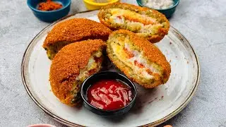 Super delicious Potato Bread Burger | Potato Stuffed Burger Recipe | Corner Cooks
