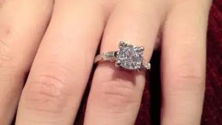 Engagement ring with high quality Asscher cut cz-Item p527-p6146