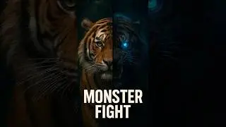 Monsters Showdown Begins 🐅⚔️ #aishorts #animalbattle #monsterfight  #wildanimals #fightscene