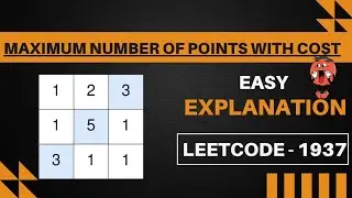 1937. Maximum Number of Points with Cost || Leetcode 1937 || Java || Hindi || Easy explanation ||