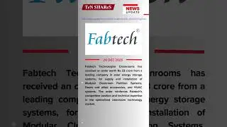 Fabtech Technologies | 20 DEC 2025 | #bse #nse #marketnews #News #Fabtech #Technology #Cleanroom