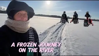 A Snowmobile Trail on the River ღ 7𝙖𝙢 𝙑𝙡𝙤𝙜 𝙈𝙤𝙧𝙣𝙞𝙣𝙜 ღ Subzero Frozen Nature Walk ❄️ #frozen #walks