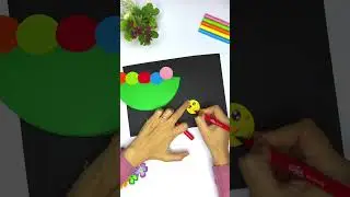 Easy Paper Caterpillar Craft for Kids | Cute Colorful Insect DIY with Paper Circles #craft #shorts