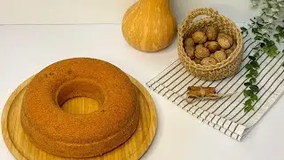 Soft & Moist Pumpkin Cake with Walnuts | Easy Homemade Pumpkin Cake