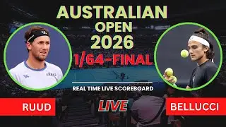 Casper Ruud vs Mattia Bellucci Live Scores | ATP Australian Open 2026 1/64-Finals