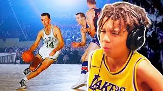 Kid basketball player REACTS to Bob Cousy Highlights