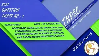 TNPSC 2021 question paper with shortcut answer part 1 (maths only)