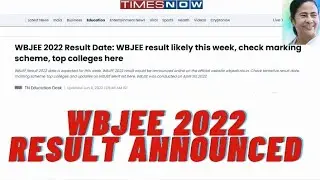 WBJEE 2022 Result Announced ... Official News by TIMES NOW #wbjee2022