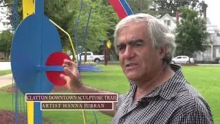 Downtown Sculpture Trail Artist Hanna Jubran with Celestial Motion