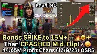 💥 Bonds SPIKE to 15M+ Then CRASHED Mid-Flip! 😱 44.65M Profit Chaos (12/9/25) OSRS