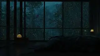 Calm Rainfall in Forest Cabin &ndash; Pine Wind & Night Storm Ambience | Relaxing Sleep Therapy
