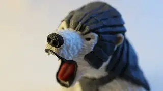 Multimaterial 3D print timelapse: Iorek Byrnison