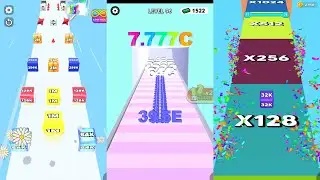 Jelly Run 2048 vs Number Merge Run vs 2048 Cube Run 3 in one Gameplay Run & Merge