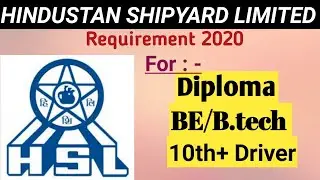 HINDUSTAN SHIPYARD LIMITED Vacancy 2020/Hindustan Shipyard Limited Requirement2020 for Diploma Btech
