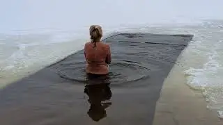 Bathing ice water swimming #3  🥶 Ice Hole Bathing | Cold water| Swimm winter Epiphany Baptism 2026