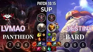 JDG LvMao Pantheon vs Destiny Bard Sup - KR Patch 10.15