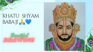 Khatu Shyam ji beautiful drawing 🙏|| Syam baba drawing with pencil colours ✍️🧿|| #Khatushyamji