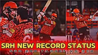 SRH NEW RECORD 288 TARGET || RCB VS SRH STATUS || HYDERABAD WIN STATUS || CRICKET STATUS || IPL ||