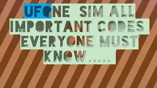 Ufone SIM important codes