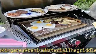 only fire Universal Stainless Steel Cooking Griddle, Flat Top Plate Insert with Grease Groove and H