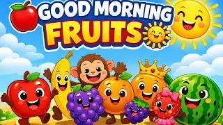 Good Morning Fruits Song 🌞🍎 | Healthy Fruits Poem for Kids | Fun Cartoon Rhymes 