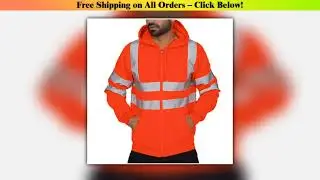 Man Sweatshirt Fashion High Visibility Mens Road Work Jacket Men'S Reflective Strip Hoodies Color