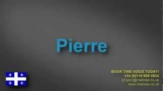 Native French Canadian Male Voice Over Demo-reel