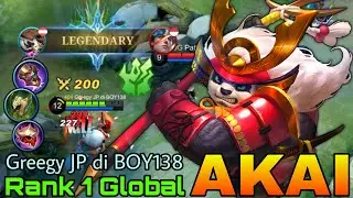 Legendary Play Akai Jungler Tank META! - Top 1 Global Akai by Greegy JP di BOY138 - Mobile Legends