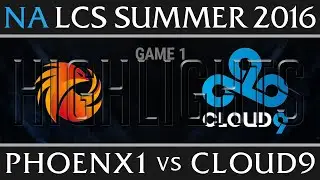 Phoenix 1 vs Cloud 9 Game 1 Highlights - NA LCS Week 2 Summer 2016 - P1 vs C9 G1