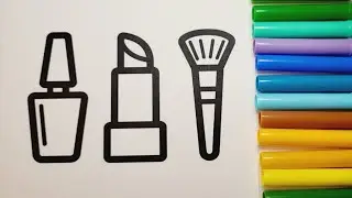 How to Draw and Color Fun Makeup Tools 💄 Makeup Tools Drawing and Coloring Pages for Kids#makeup