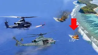 Паника в Каракасе! Вертолеты AH-1Z Viper и UH-1Y Venom выполняют задачи по непосредственной авиацион