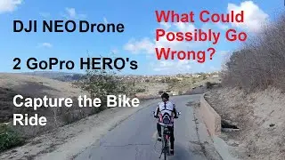 Multicam bike ride using 2 GoPro and DJI Neo drone Follow Test (real-time edit version)