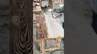 This is how you get a burnt wood finish - woodworking tools credit @toolstour 😍 #shorts